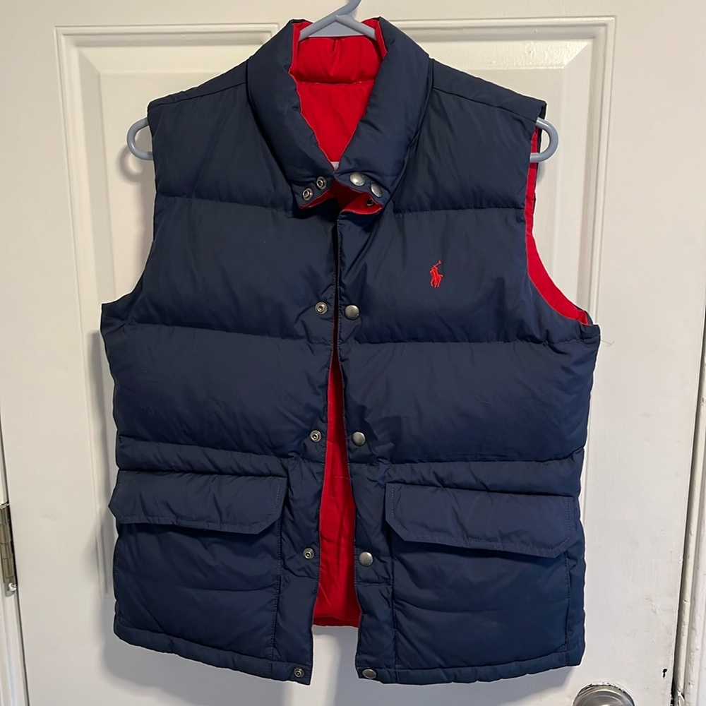 Polo by Ralph Lauren, reversible, red and navy vest